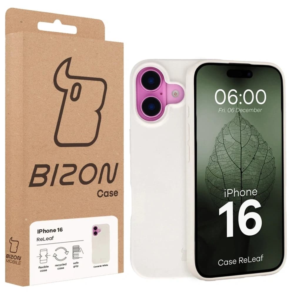 Bizon Case ReLeaf Apple iPhone 16 weiß
 - 6