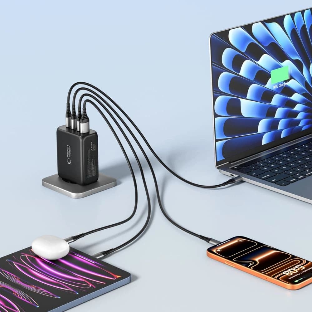 Tech-Protect NC200W-GAN 4-port Network Charger PD 200W / QC3.0 Black - 7