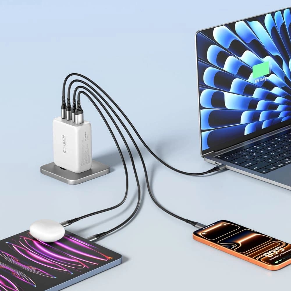 Tech-Protect NC200W-GAN 4-port Network Charger PD 200W / QC3.0 White - 7