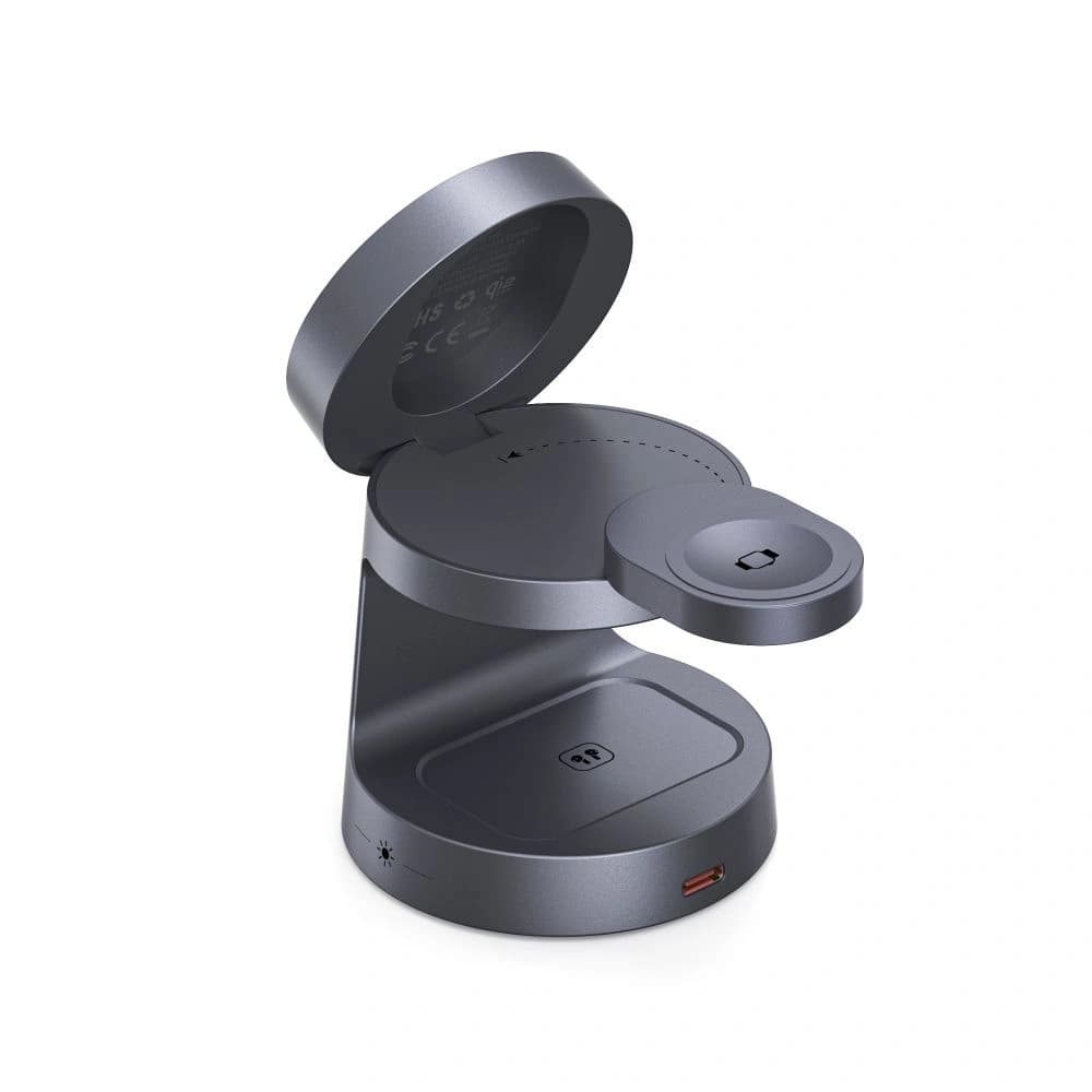 Tech-Protect QI2.2-25W-A48 3in1 Magnetic MagSafe Wireless Charger Dark Grey - 5