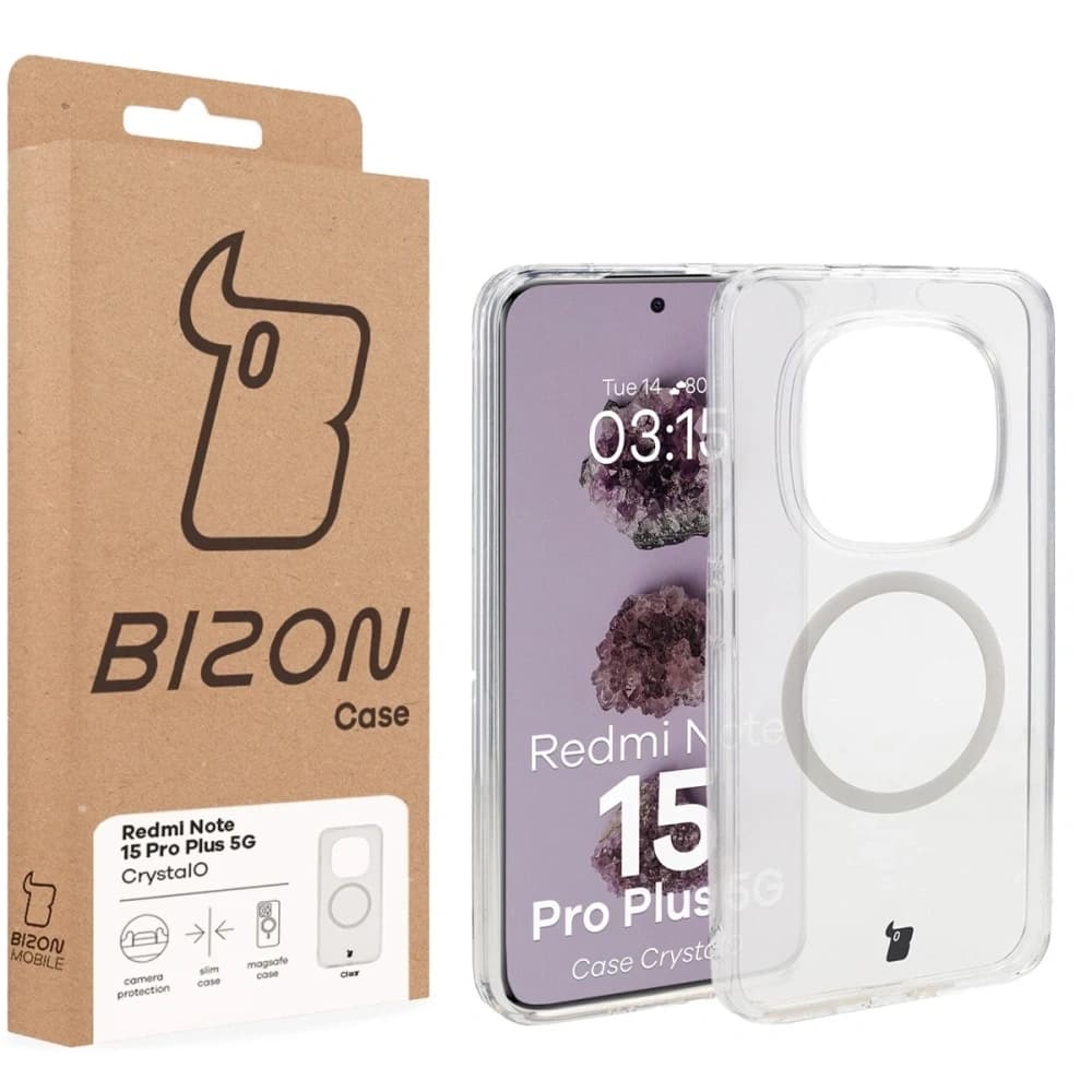 Bizon Case CrystalO Magnetic Xiaomi Redmi Note 15 Pro+ Plus 5G klar
 - 7