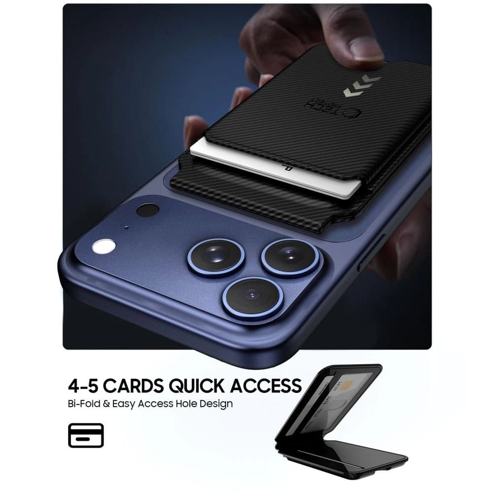 Tech-Protect MagWallet Stand MagSafe Universeller Magnetkartenhalter Carbon
 - 2