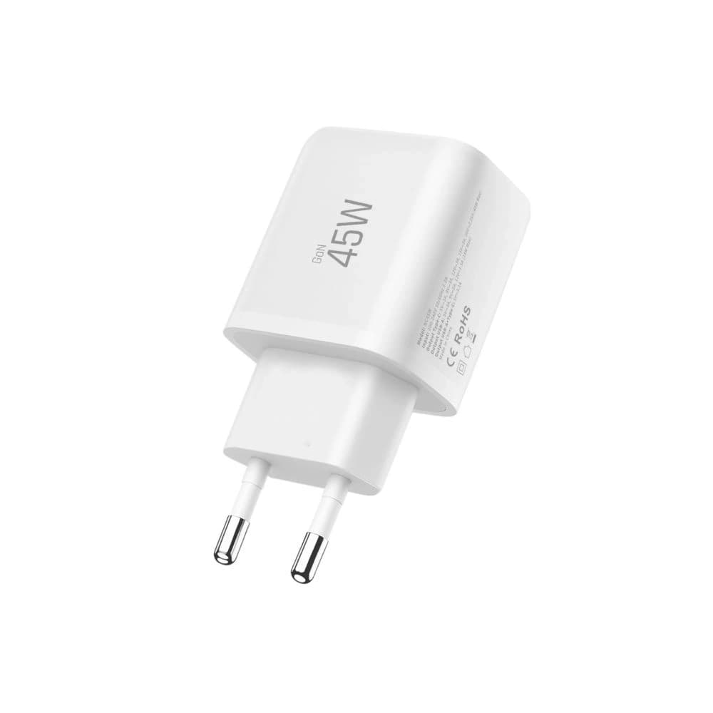 Ładowarka sieciowa Tech-Protect NCA45W-GAN USB-A, USB-C Network Charger PD 45W / QC3.0 + USB-C Cable White - 5