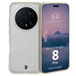 Bizon Case Angelo Honor Magic8 Pro halbtransparent mit einem beigen Rahmen
