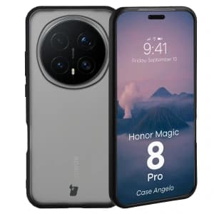 Bizon Case Angelo Honor Magic8 Pro rauchig mit einem schwarzen Rahmen
