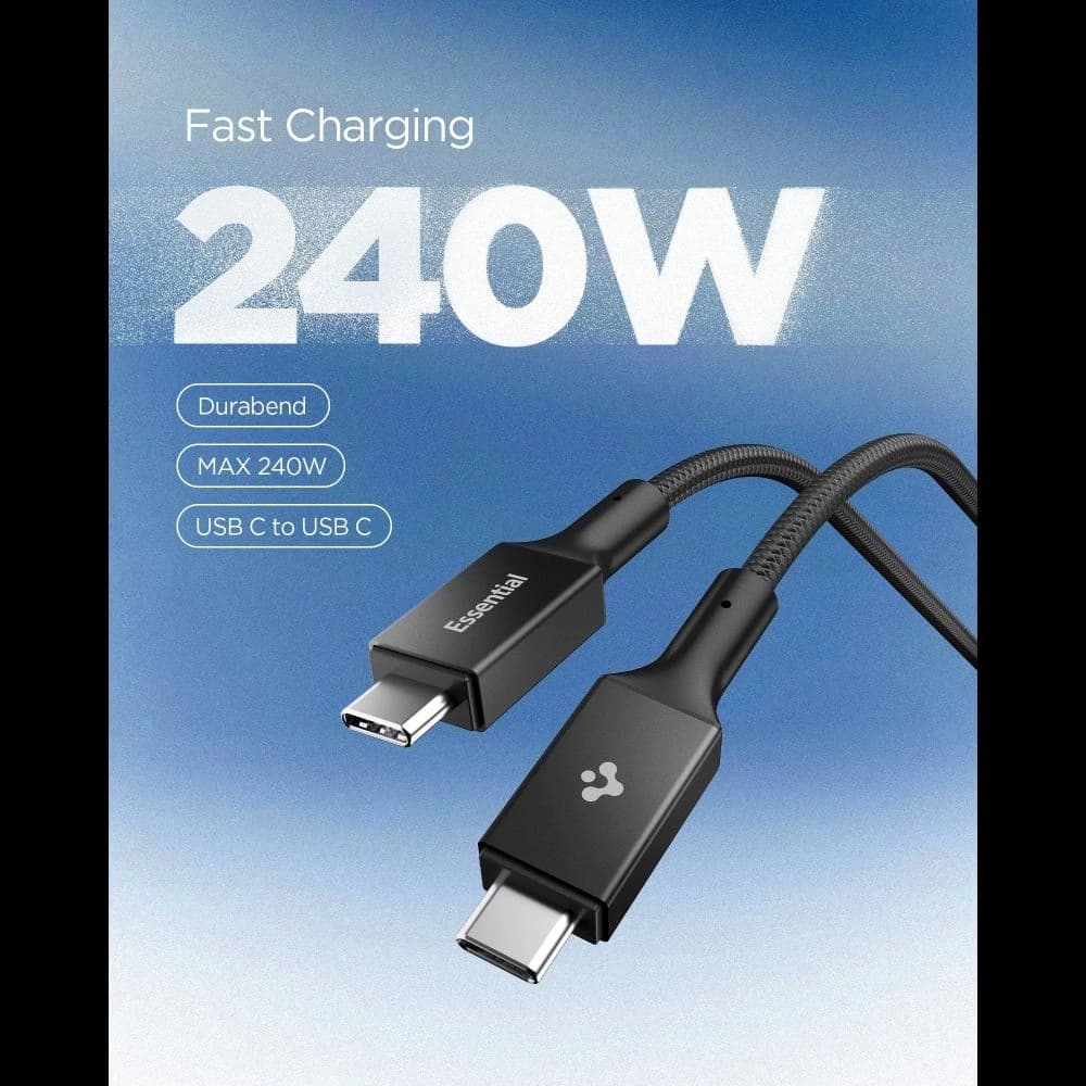 Spigen EB24015CC Essential USB-C Kabel 240W 150cm Schwarz
 - 3