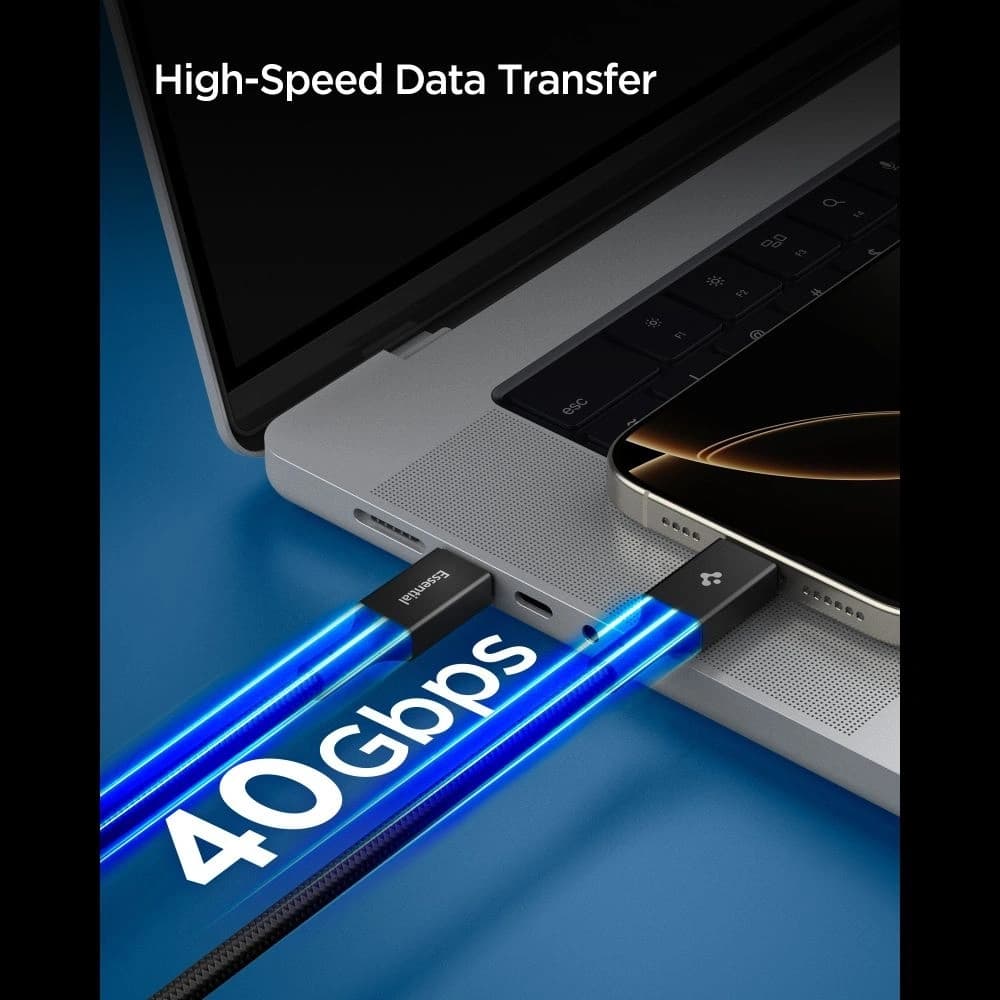 Spigen EB24015CC Essential USB-C Kabel 240W 150cm Schwarz
 - 6