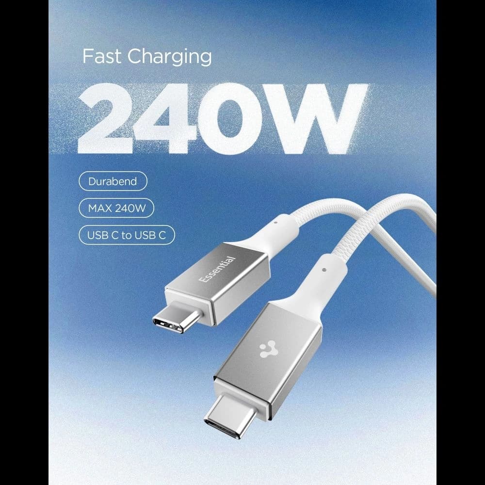 Spigen EB24015CC Essential USB-C Kabel 240W 150cm Weiß
 - 3
