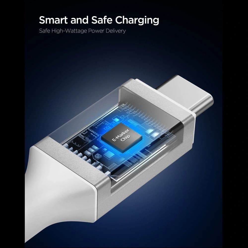 Spigen EB24015CC Essential USB-C Kabel 240W 150cm Weiß
 - 5