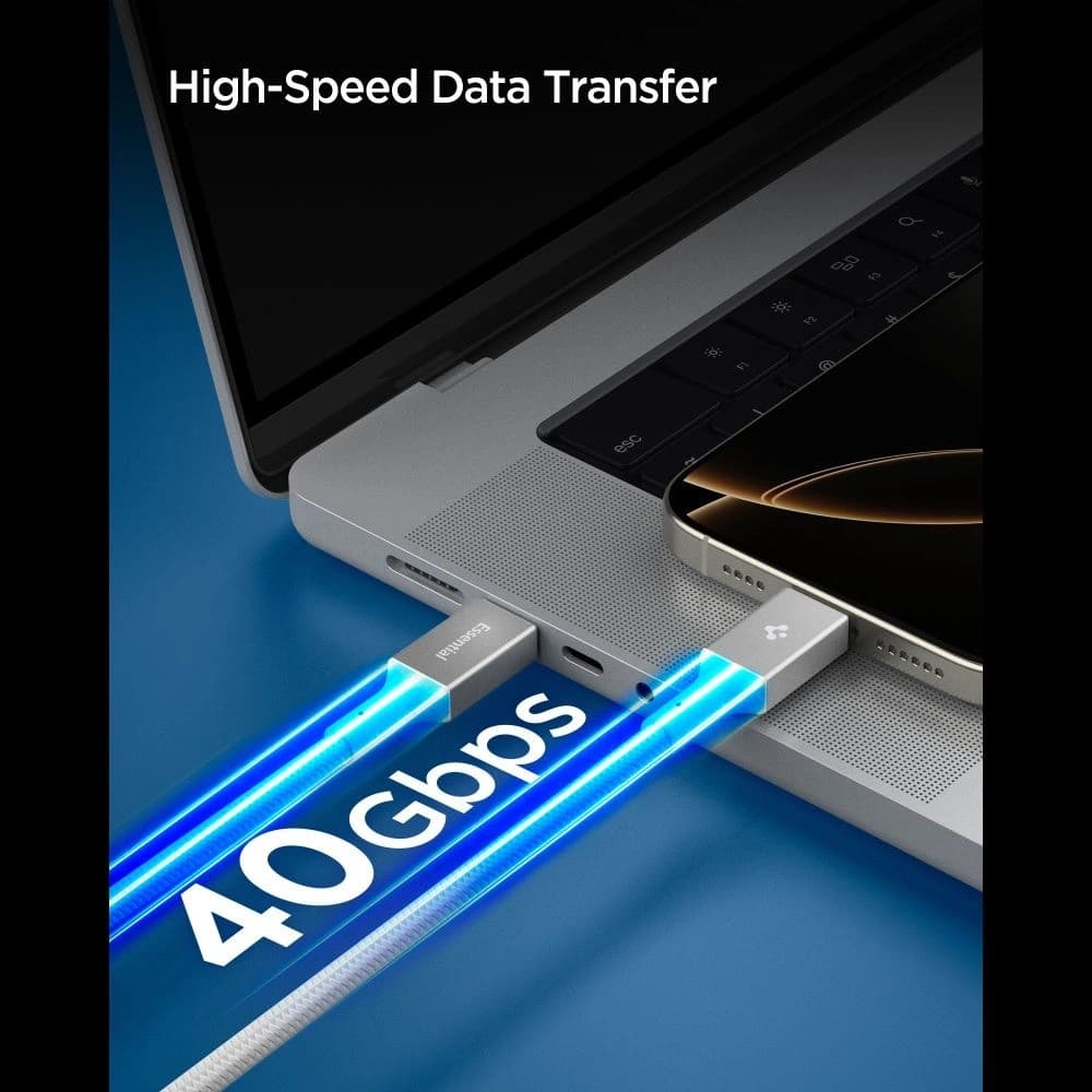 Spigen EB24015CC Essential USB-C Kabel 240W 150cm Weiß
 - 6