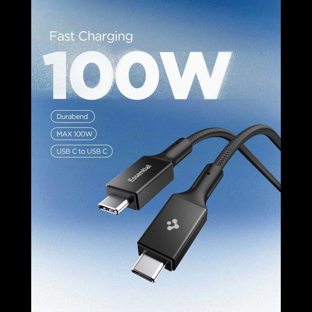 Spigen EB10015CC Essential USB-C Kabel 100W 150cm Schwarz
 - 3