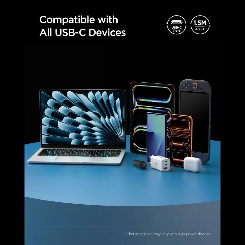 Spigen EB10015CC Essential USB-C Kabel 100W 150cm Schwarz
 - 8