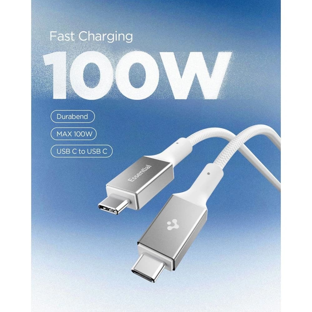 Spigen EB10015CC Essential USB-C Kabel 100W 150cm Weiß
 - 3