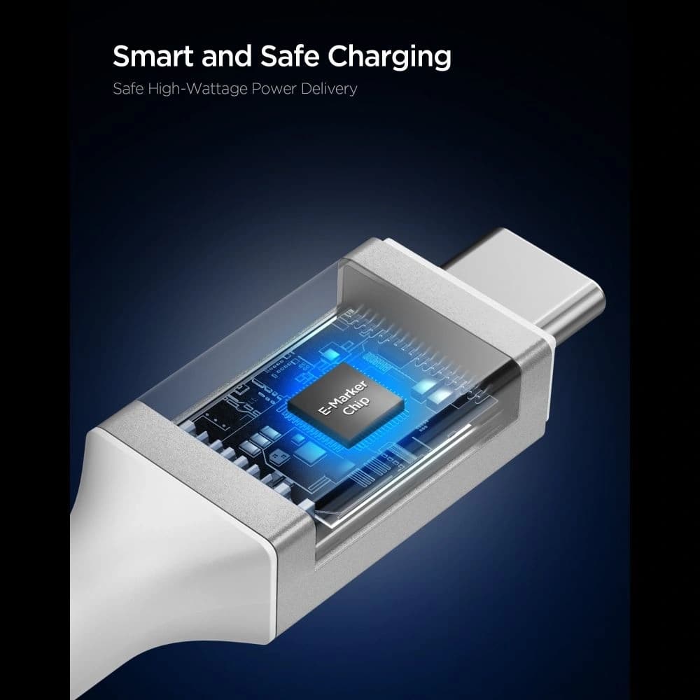 Spigen EB10015CC Essential USB-C Kabel 100W 150cm Weiß
 - 5