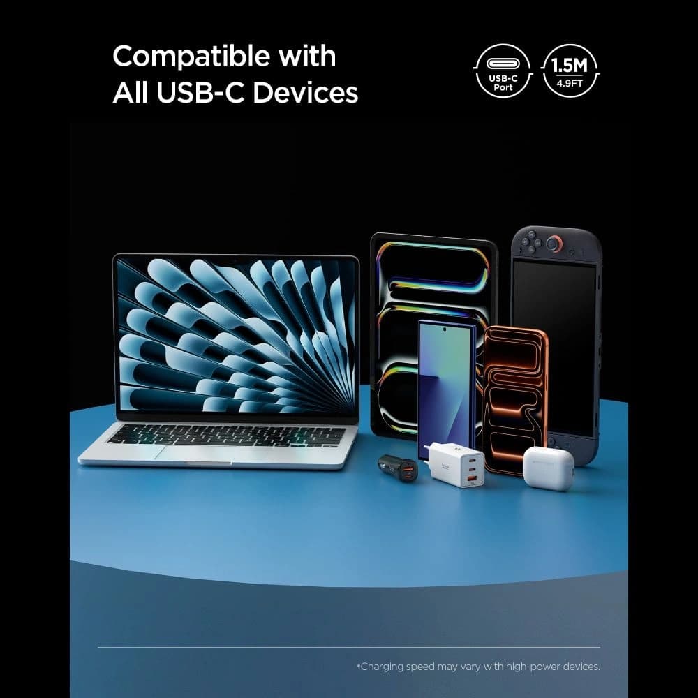 Spigen EB10015CC Essential USB-C Kabel 100W 150cm Weiß
 - 8