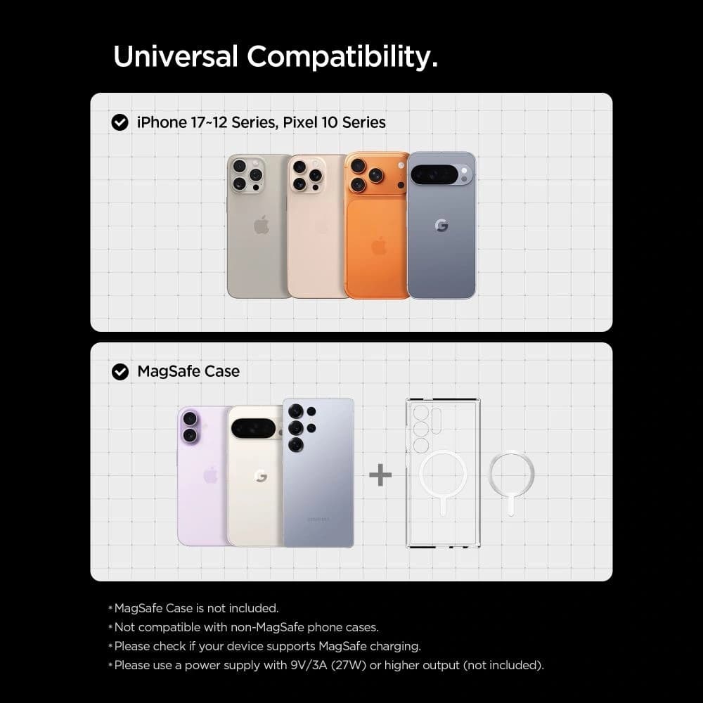 Spigen EV15MAQ Essential Magnetic MagSafe Vent Auto Halterung Wireless Charger 15W QI2 Schwarz
 - 7