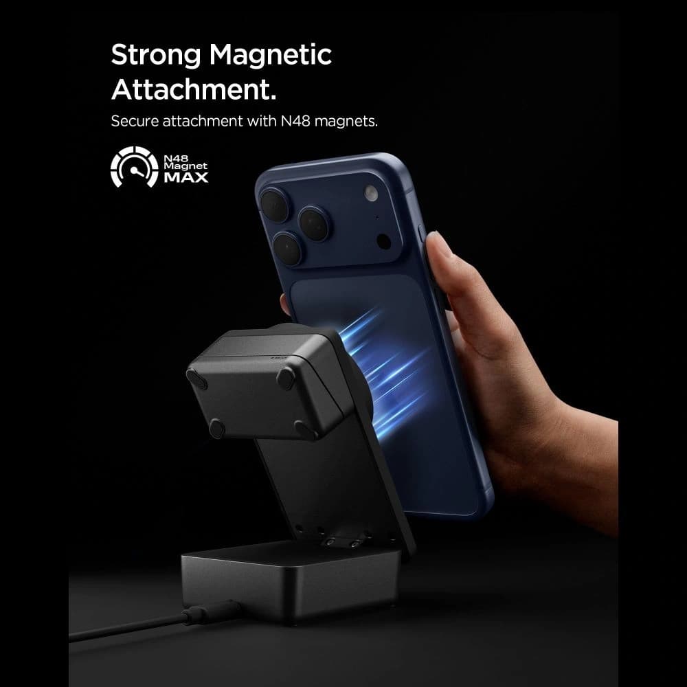 Spigen EF323MQ Essential 3in1 Magnetic MagSafe Wireless Charger 25W Qi2.2 Black - 10