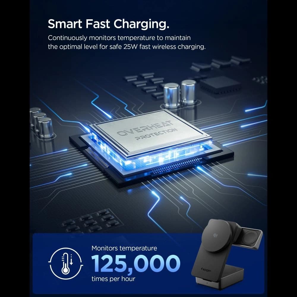 Spigen EF323MQ Essential 3in1 Magnetic MagSafe Wireless Charger 25W Qi2.2 Black - 11