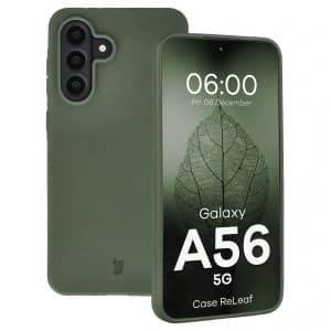 Etui z recyklingu Bizon Case ReLeaf do Samsung Galaxy A56 5G ciemnozielone