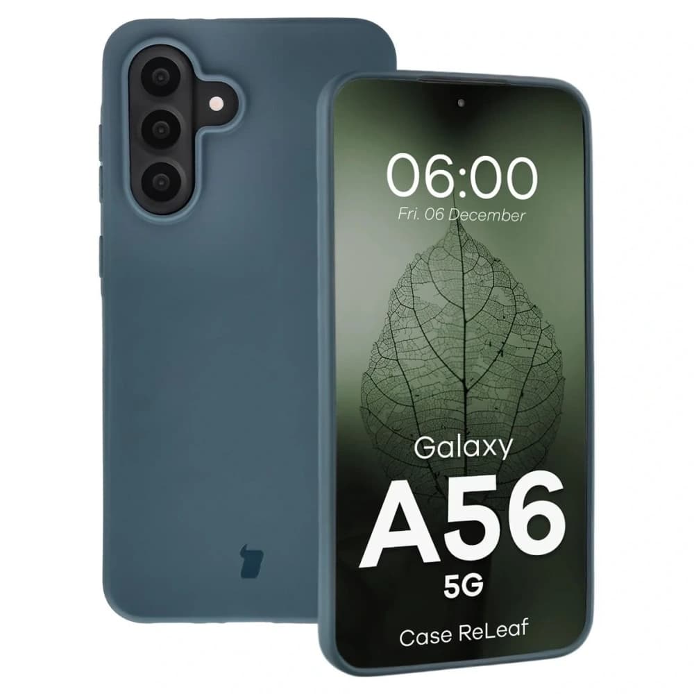 Etui z recyklingu Bizon Case ReLeaf do Samsung Galaxy A56 5G ciemnoniebieskie - 1