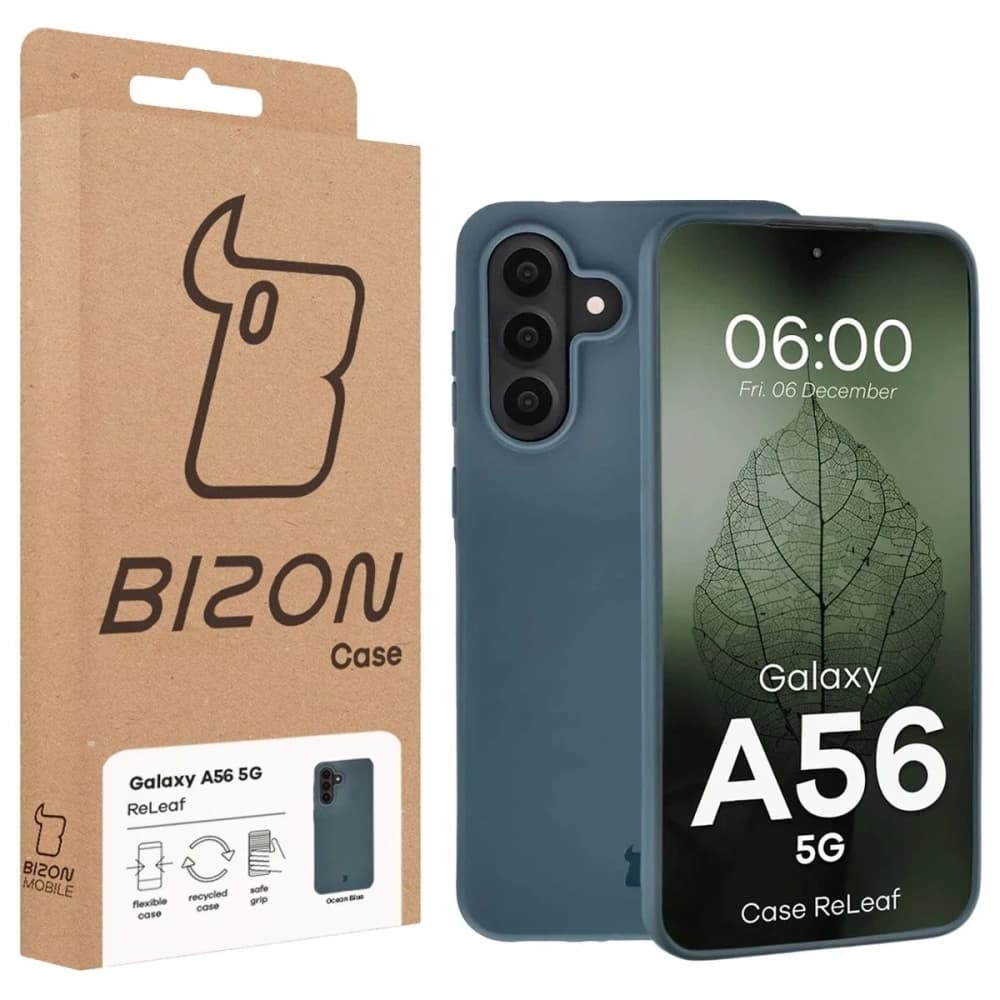 Etui z recyklingu Bizon Case ReLeaf do Samsung Galaxy A56 5G ciemnoniebieskie - 6