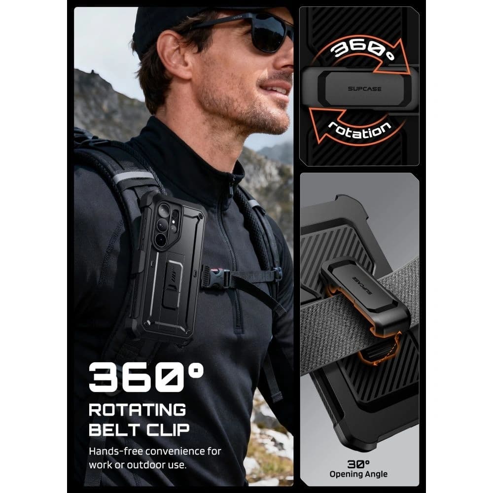 Supcase Unicorn Beetle Pro & Tempered Glass Samsung Galaxy S26 Ultra Black - 7