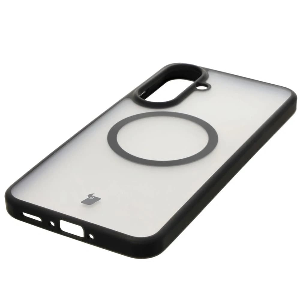 Etui z pierścieniem magnetycznym + szkło hartowane Bizon MatteO Pack do Samsung Galaxy A56 5G przydymione-czarne - 7