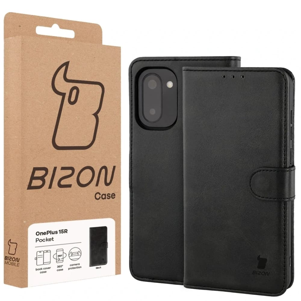 Etui z klapką Bizon Case Pocket do OnePlus 15R czarne - 6