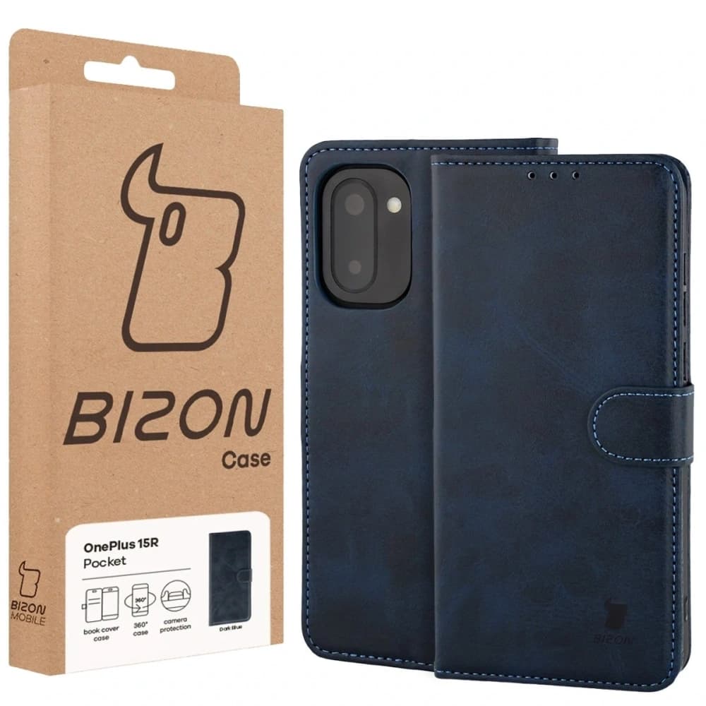 Etui z klapką Bizon Case Pocket do OnePlus 15R granatowe - 6