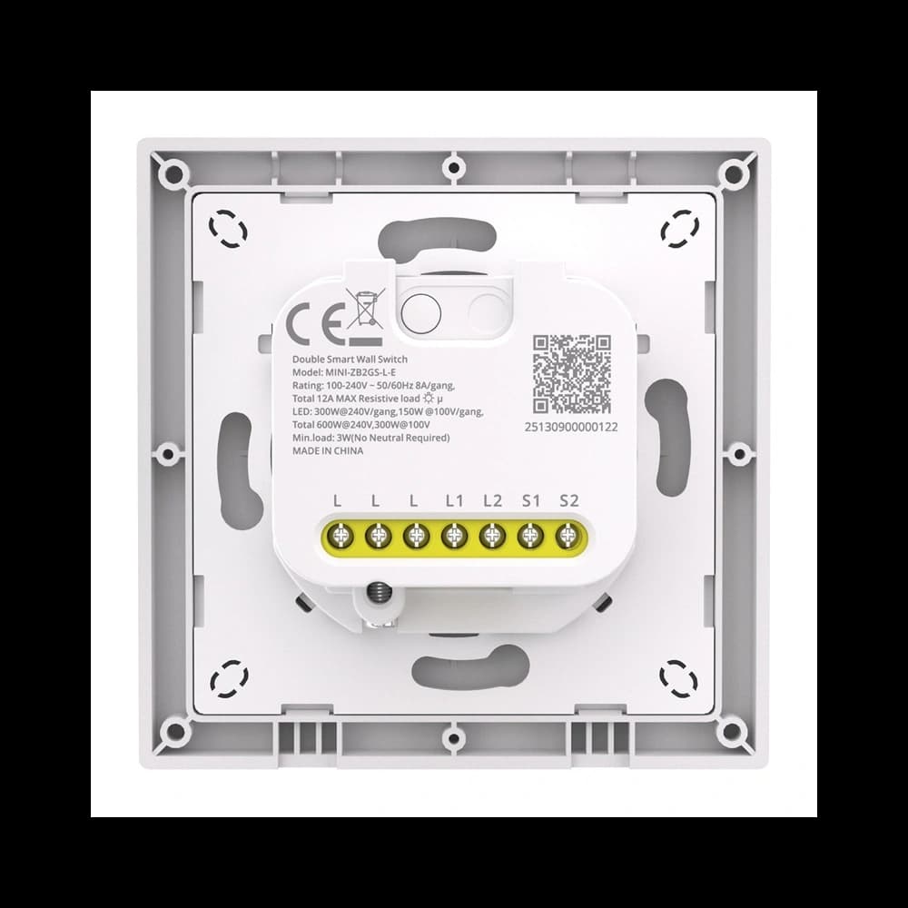 SONOFF Dual-Channel Wandschalter MINI-ZB2GSL-E ZigBee ohne Neutralleiter.
 - 4
