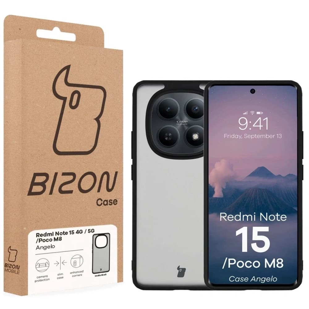 Bizon Case Angelo Xiaomi Redmi Note 15 / POCO M8 5G rauchig mit schwarzem Rahmen
 - 6