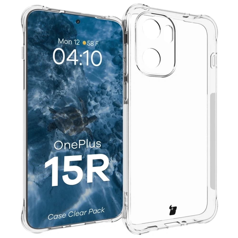Elastyczne etui + 2x folia na ekran Bizon Case Clear Pack do OnePlus 15R - 3