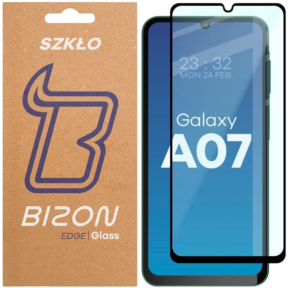 Szkło hartowane Bizon Glass Edge 2 do Samsung Galaxy A07 4G / 5G czarna ramka - 1