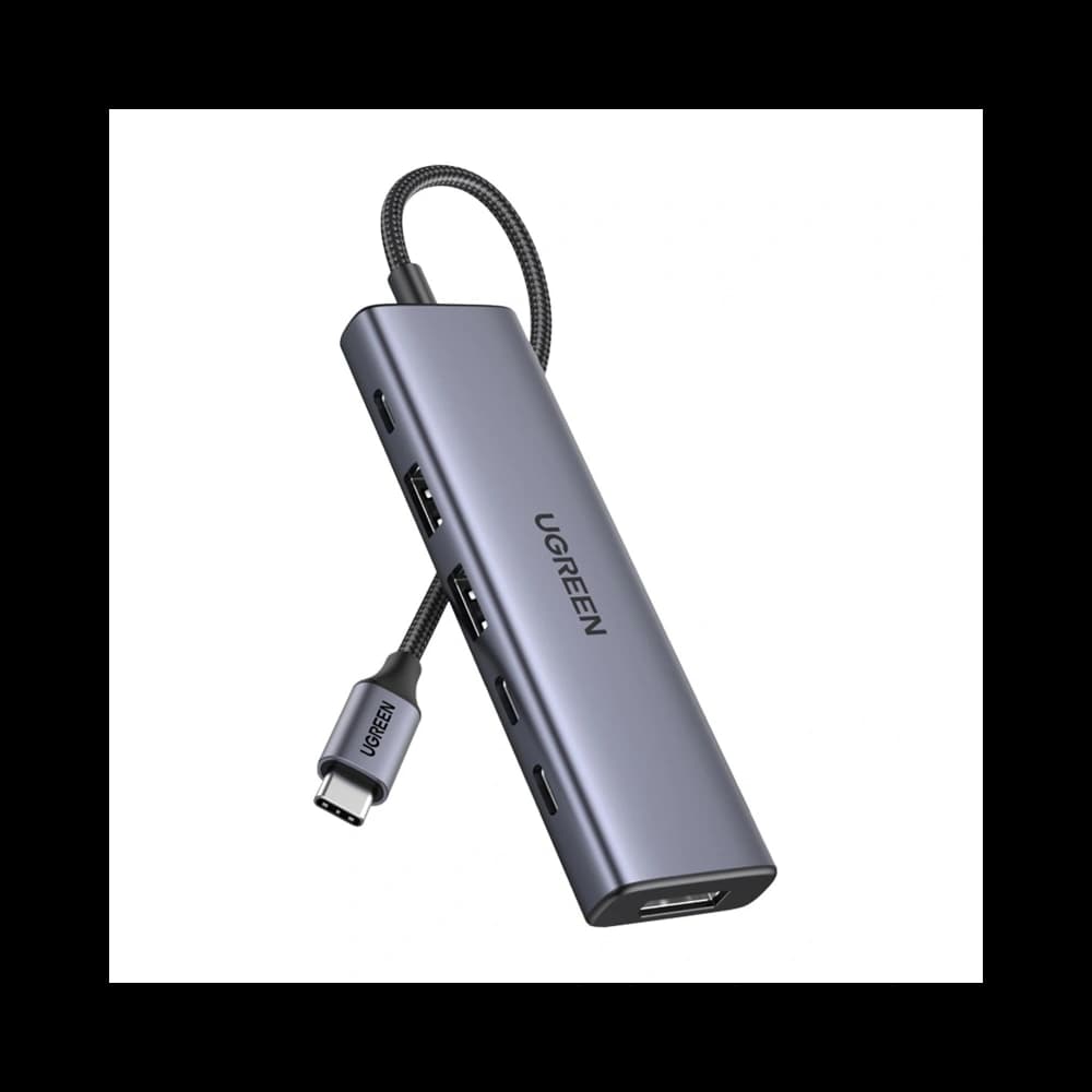 UGREEN Hub / USB-C Adapter 6w1 CM511 USB-C zu 2x USB DisplayPort 4K 60Hz 2x USB-C PD 100W
- 1