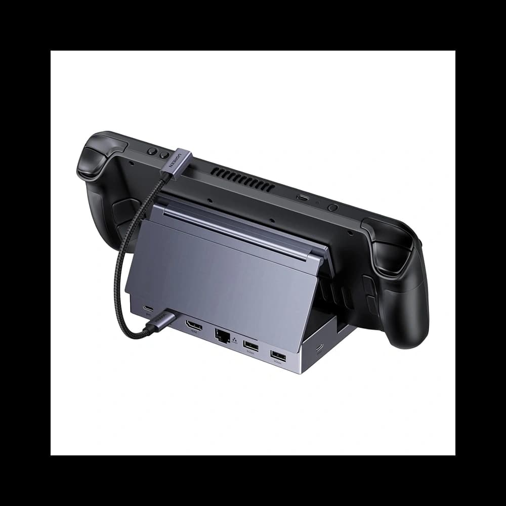 UGREEN CM800 6-in-1 Docking Station for Portable Consoles Steam Deck / Asus ROG Ally USB-C to HDMI 4K 120Hz 2x USB USB-C RJ45 (gray) - 3