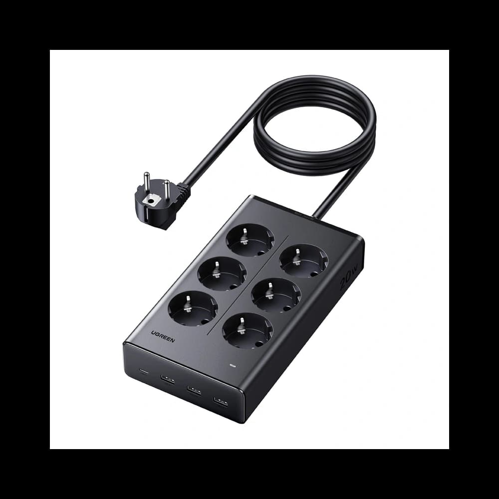 UGREEN S622 Power Strip 6xAC + 3xUSB + USB-C GaN 1.5m (black) - 1