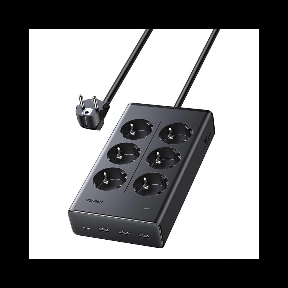 UGREEN S622 Power Strip 6xAC + 3xUSB + USB-C GaN 1.5m (black) - 2