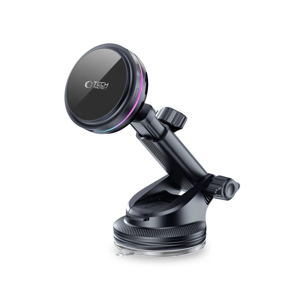 Tech-Protect V9 Arcticboost Magnetic MagSafe Dashboard & Vent Car Mount Wireless Charger 25W QI2.2 Black - 3