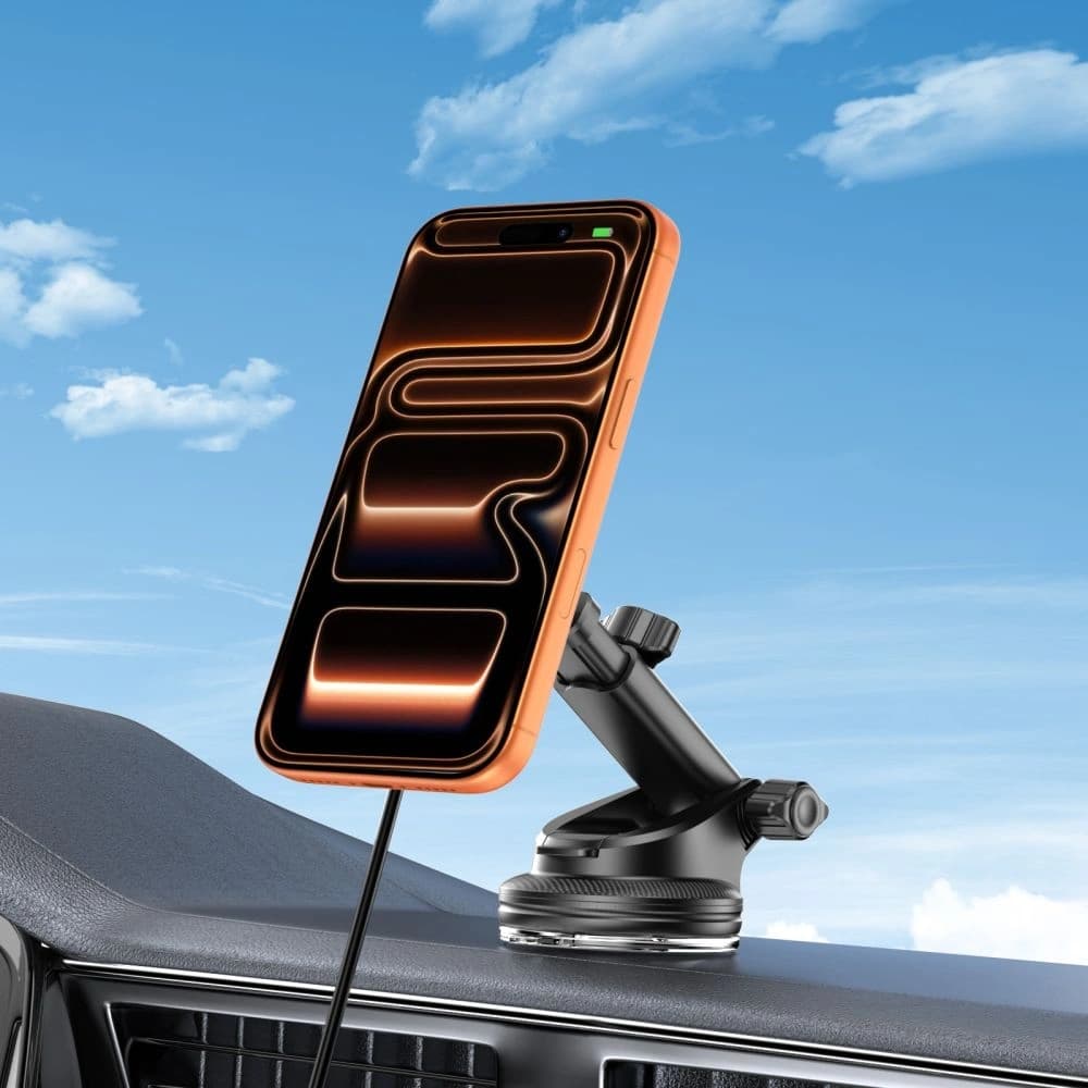 Tech-Protect V9 Arcticboost Magnetic MagSafe Dashboard & Vent Car Mount Wireless Charger 25W QI2.2 Black - 10