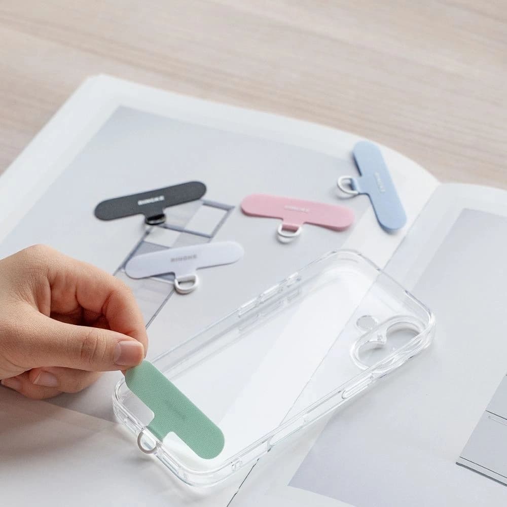 Rinkge Holder & Puffer Hand Strap Floral Pink - 6