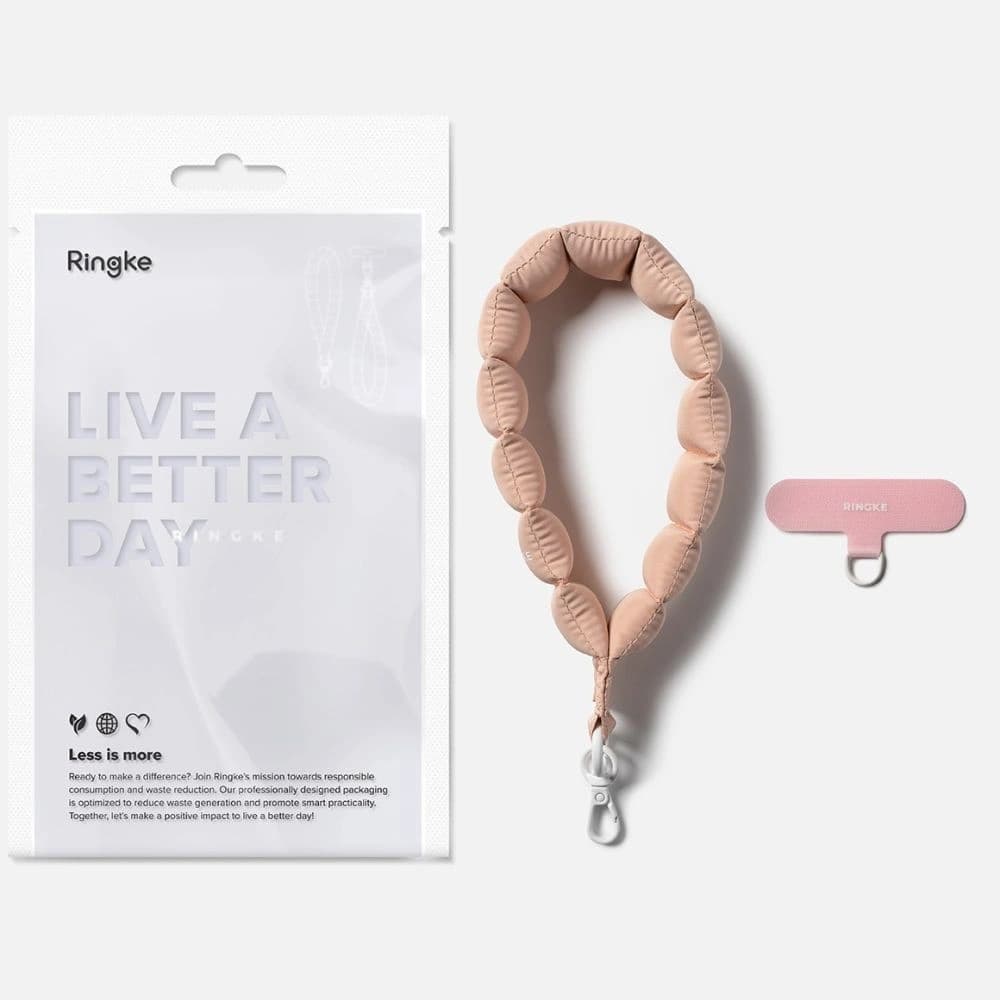 Rinkge Holder & Puffer Hand Strap Floral Pink - 7