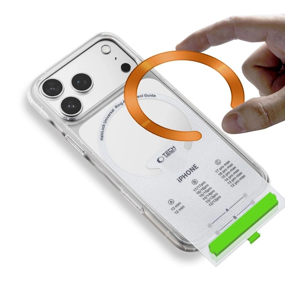 Tech-Protect MMP-210 Magnetischer MagSafe Ring Schwarz & Kosmisches Orange [2 PACK]
 - 5