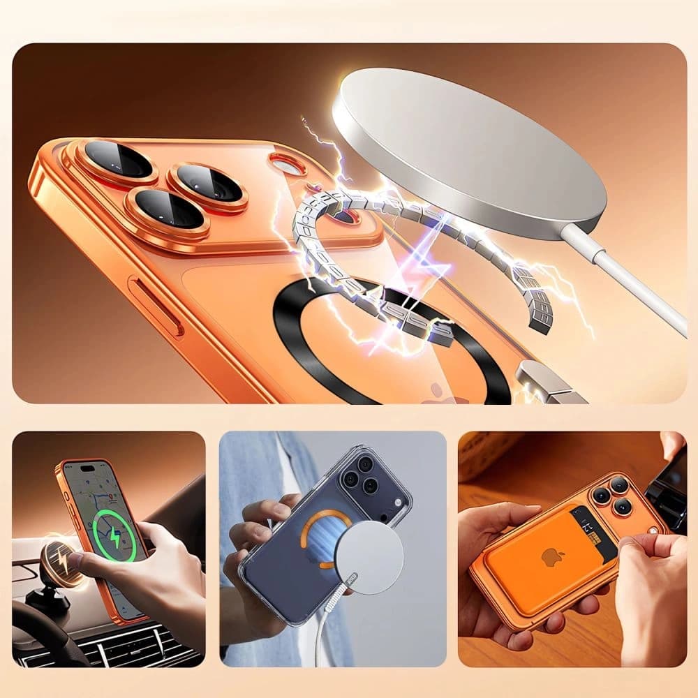 Tech-Protect MMP-210 Magnetischer MagSafe Ring Schwarz & Kosmisches Orange [2 PACK]
 - 6