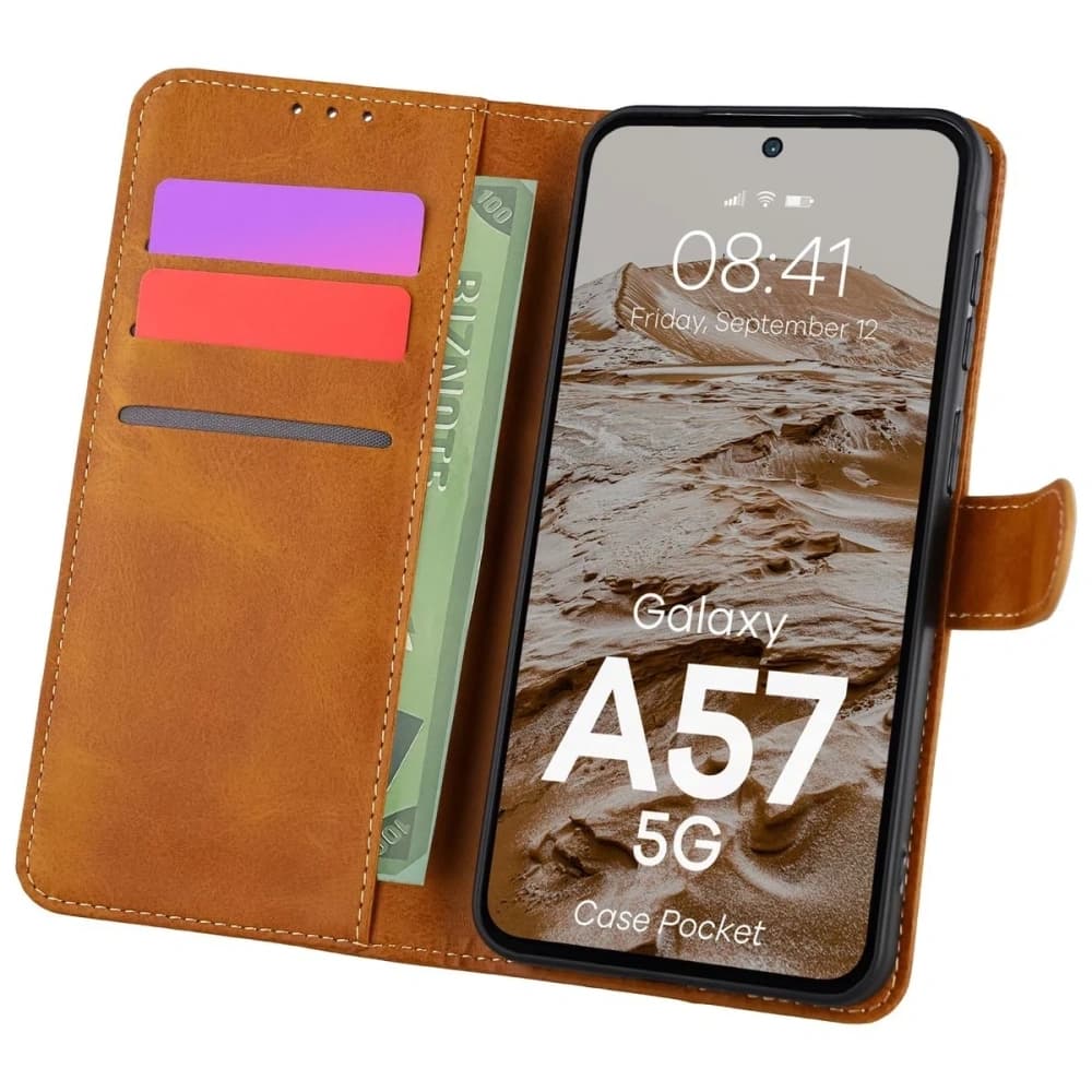 Bizon Case Pocket Samsung Galaxy A57 5G brown - 1
