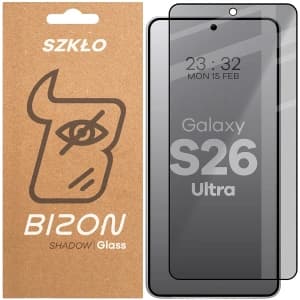 Bizon Glass Edge Shadow Samsung Galaxy S26 Ultra tinted with a black frame