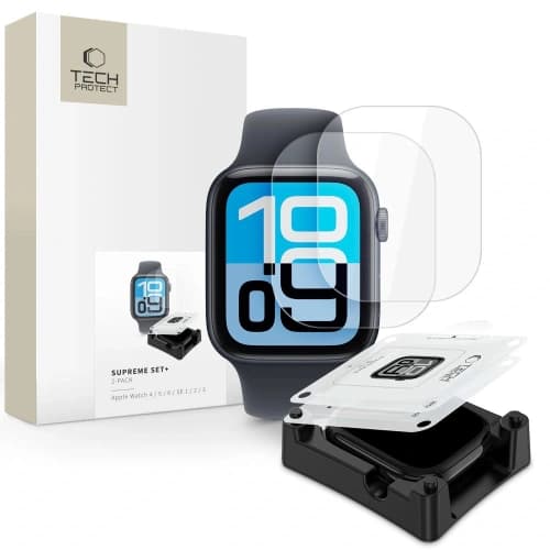 Tech-Protect Supreme Set+ Apple Watch 4 / 5 / 6 / SE 1 / 2 / 3 44mm Clear [2 PACK]