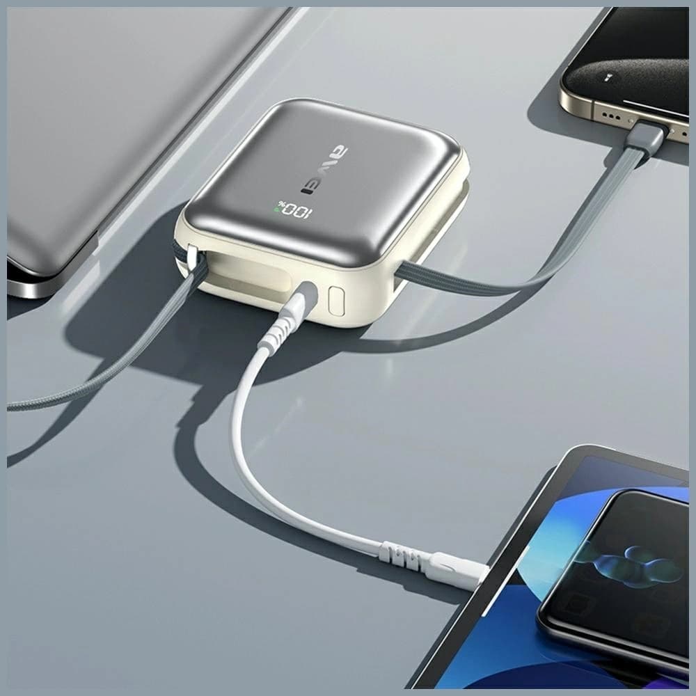 Awei C03 Power Bank 20000mAh 45W USB-A / USB-C + Lightning / USB-C cables silver - 3
