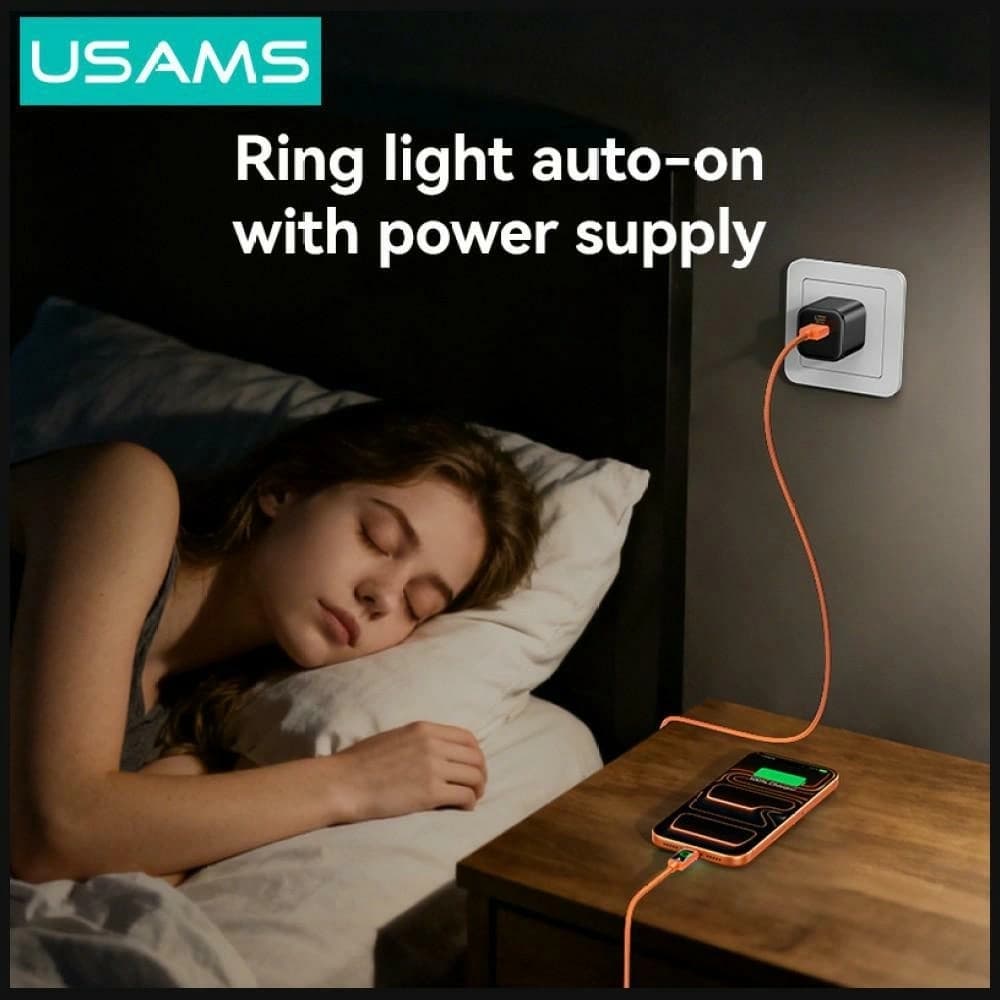 USAMS U92 18W USB-C / USB-A Cable 1.2m Black - 5