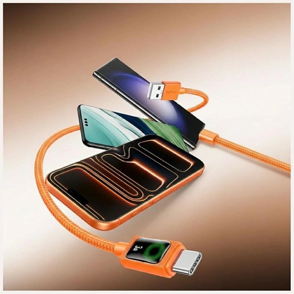 USAMS U92 18W USB-C / USB-A Cable 1.2m Orange - 1