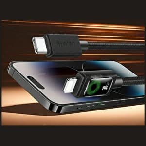 USAMS U92 30W USB-C / Lightning Cable 1.2m Black